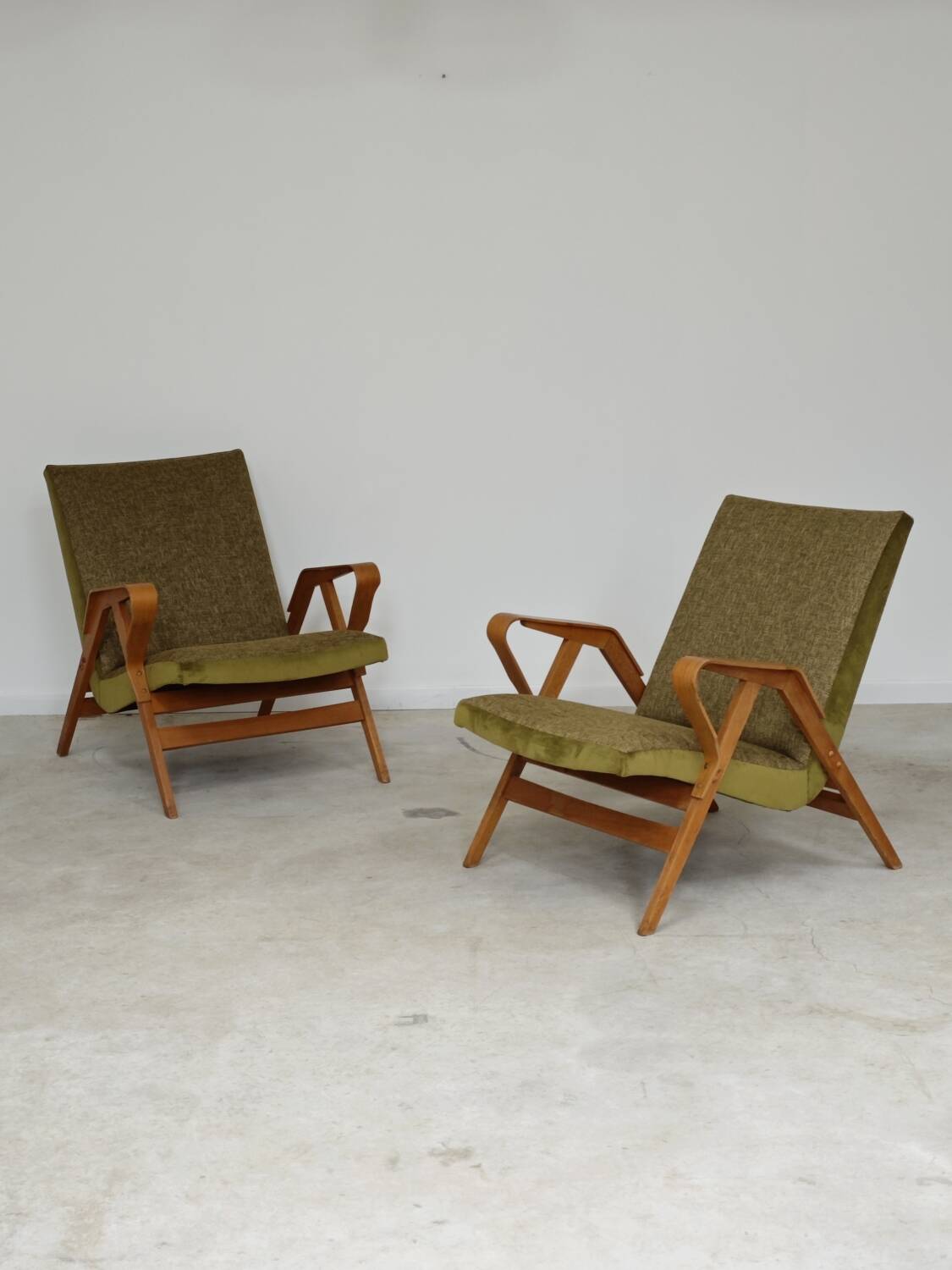 Pair of armchairs restored by Frantisek Jirak for Tatra Nabytok 1960