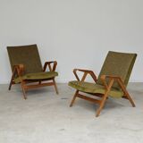 Pair of armchairs restored by Frantisek Jirak for Tatra Nabytok 1960