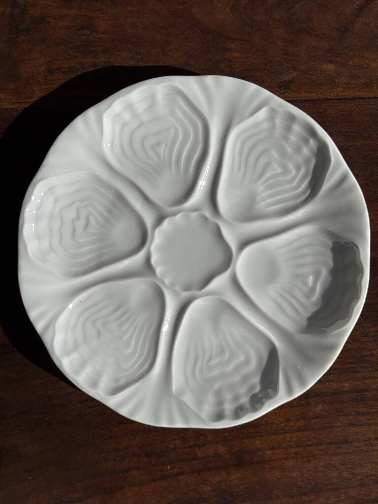Set of 4 oyster plates Limoges France D25