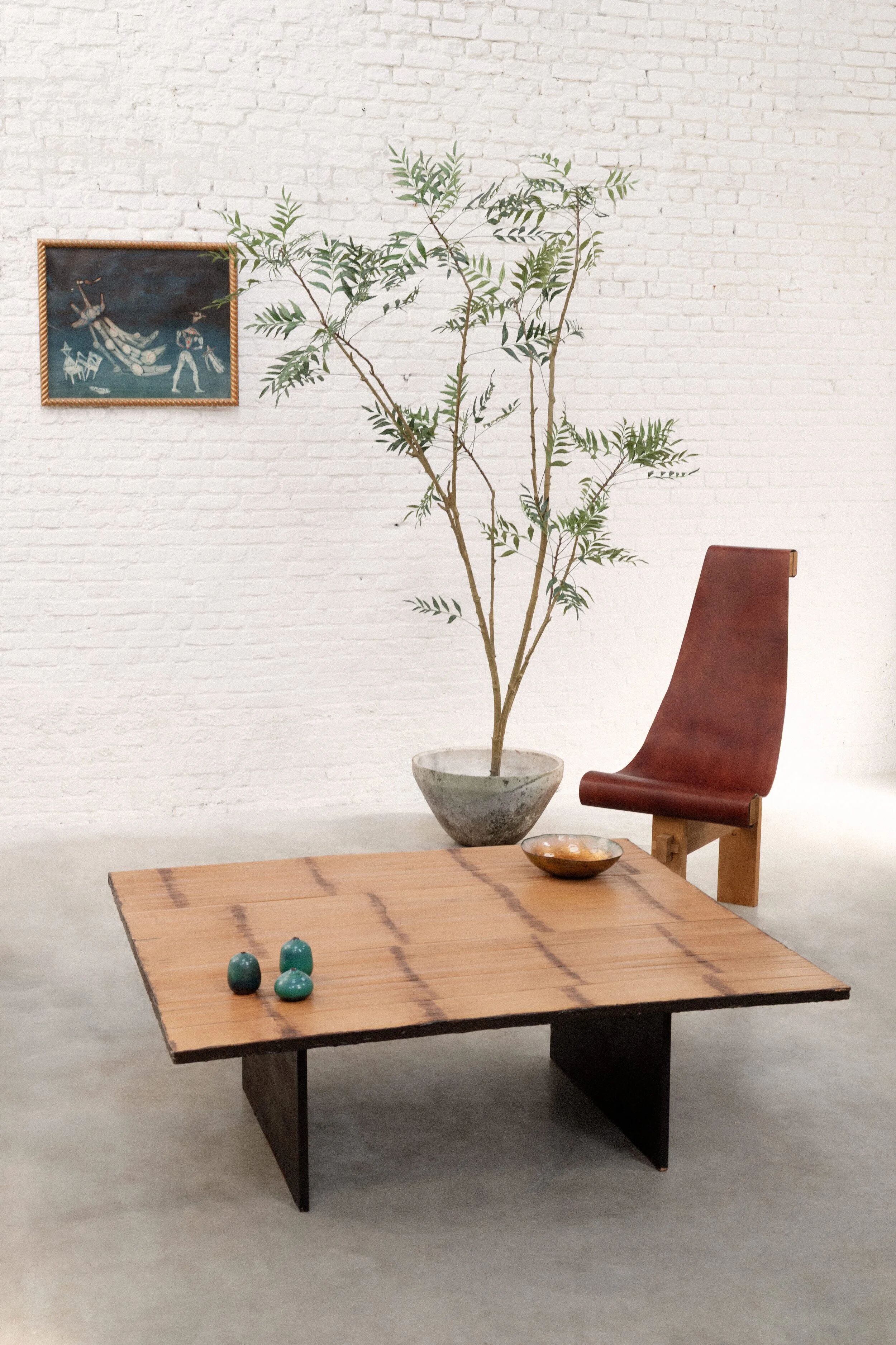 Bamboo coffee table by Axel Vervoordt, Belgium, 1980s