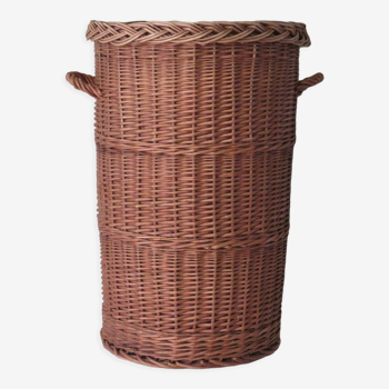 Handmade wicker basket with handles