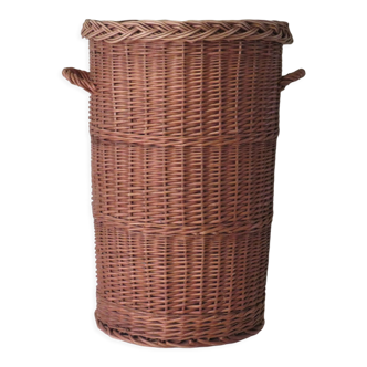 Handmade wicker basket with handles