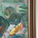Huile sur toile suédoise – « Intérieur avec figures » par Erik Lo (1914–2004)