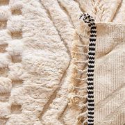 Handmade pure wool traditional white rug size 2/3 m