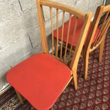 Pair of bistro chair Skaï red ep 60