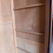 Wooden wardrobe with sliding doors, wooden wardrobe, vintage storage furniture