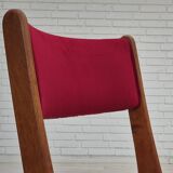 1970s, set of 4 reupholstered Danish chairs, Farsø Møbelfabrik, teak wood, furniture velour.