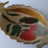 Empty pocket pineapple enamelled brass