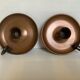 Pair of old copper candlesticks, rat of the cellar.