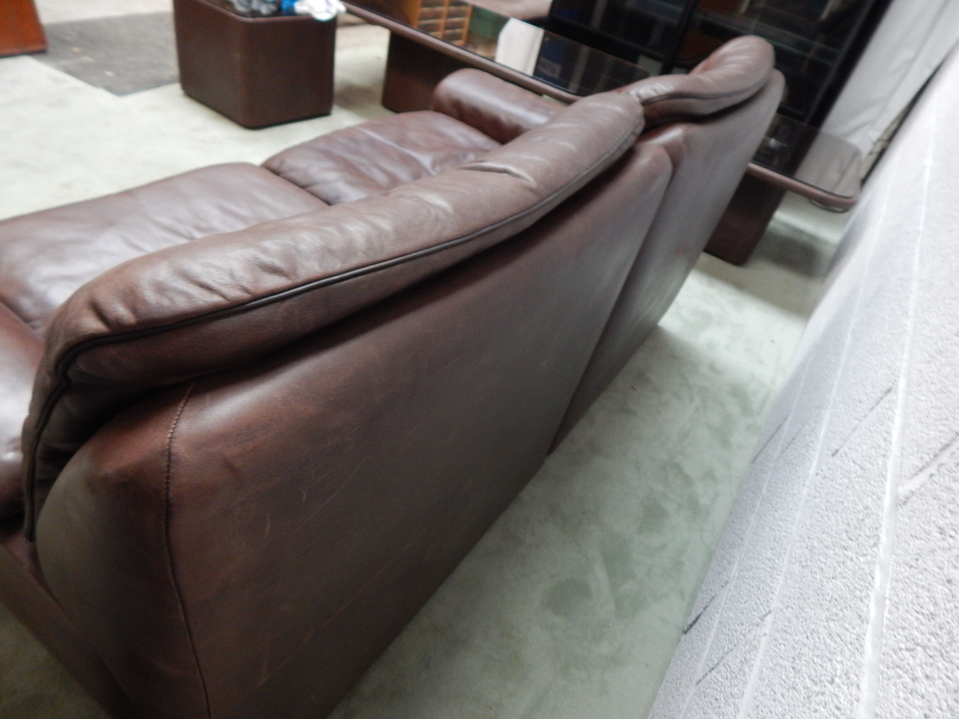 Leather sofa 2 places DS66 De Sede years 70/80