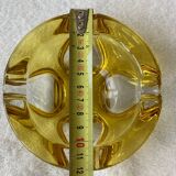 Cendrier vintage en verre bicolore jaune