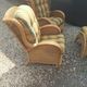 Pair of old armchairs wicker rattan & foot rest vintage year 60