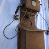 Wooden wall telephone, old, 1930