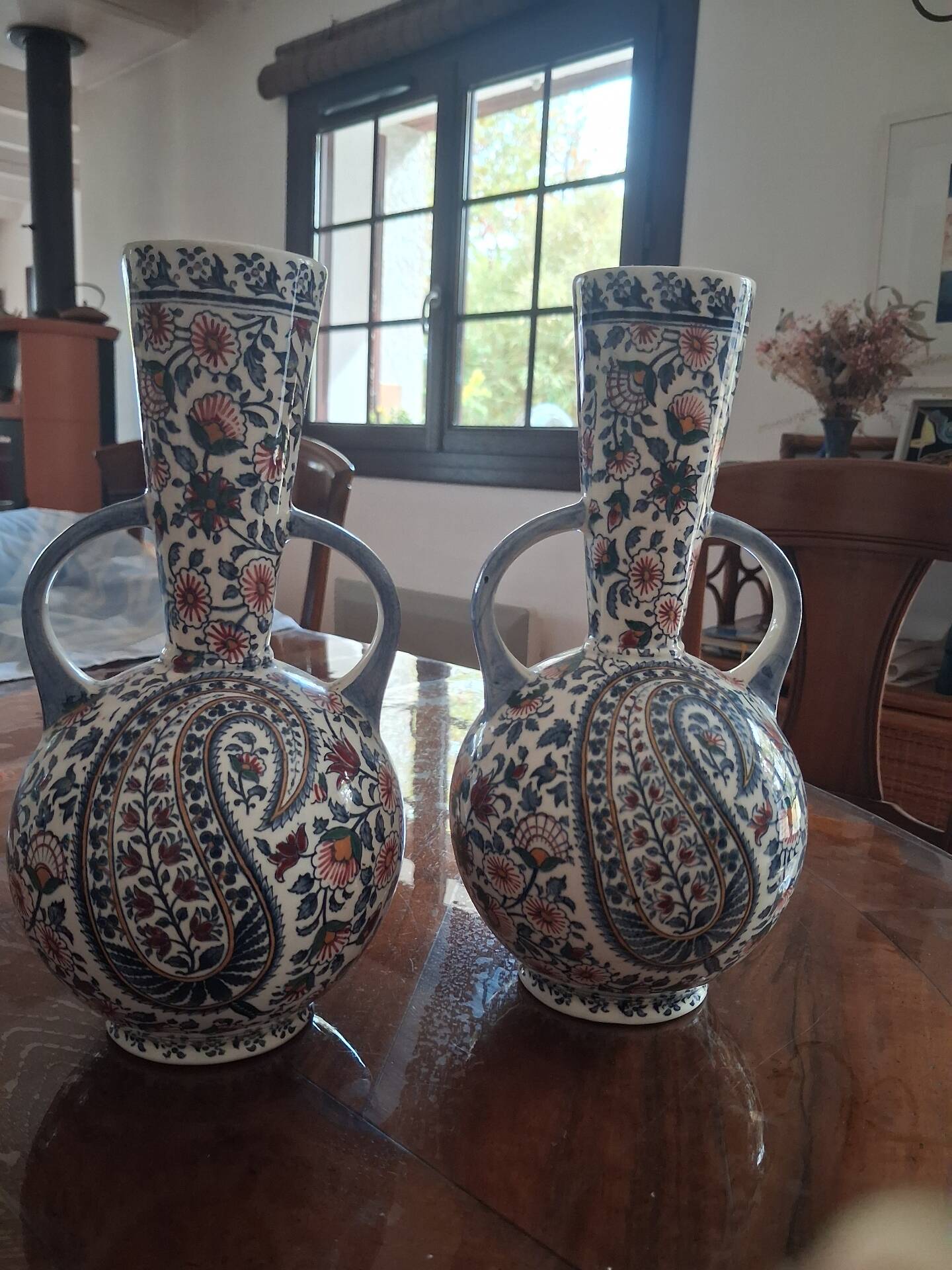 Duo of Gien vases