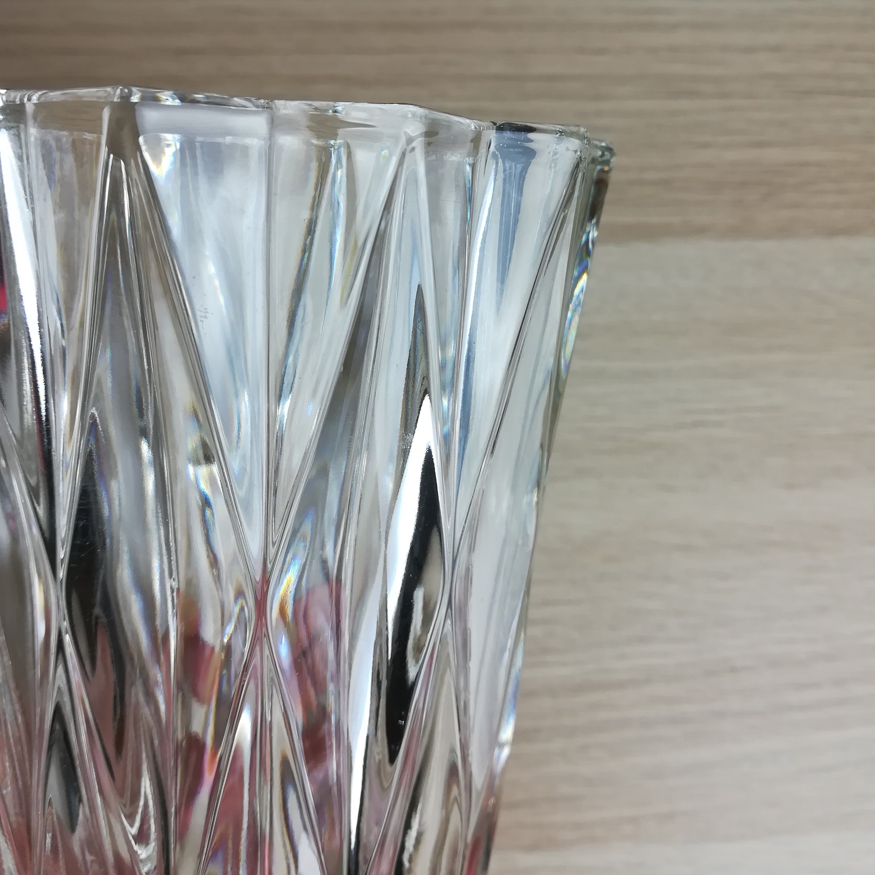 Faceted glass vase