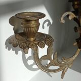 Patinated gilded bronze wall light