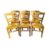 6 beech straw chairs