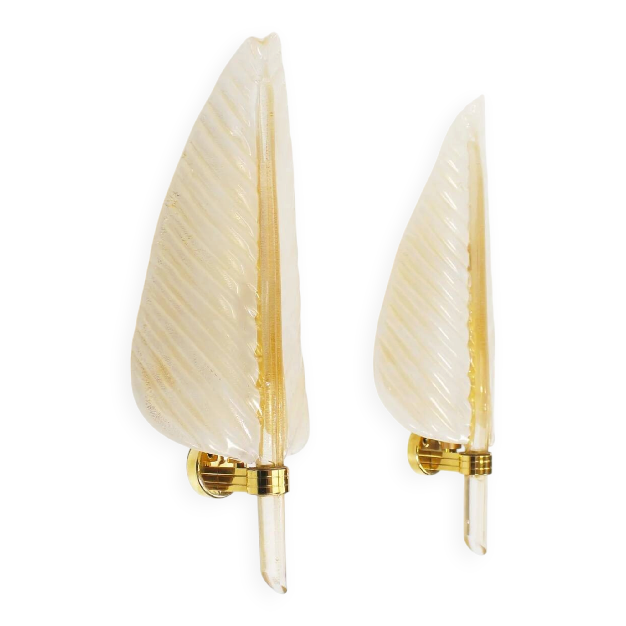 Rare set of 1960s Murano glass wall lamps by Barovier & Toso