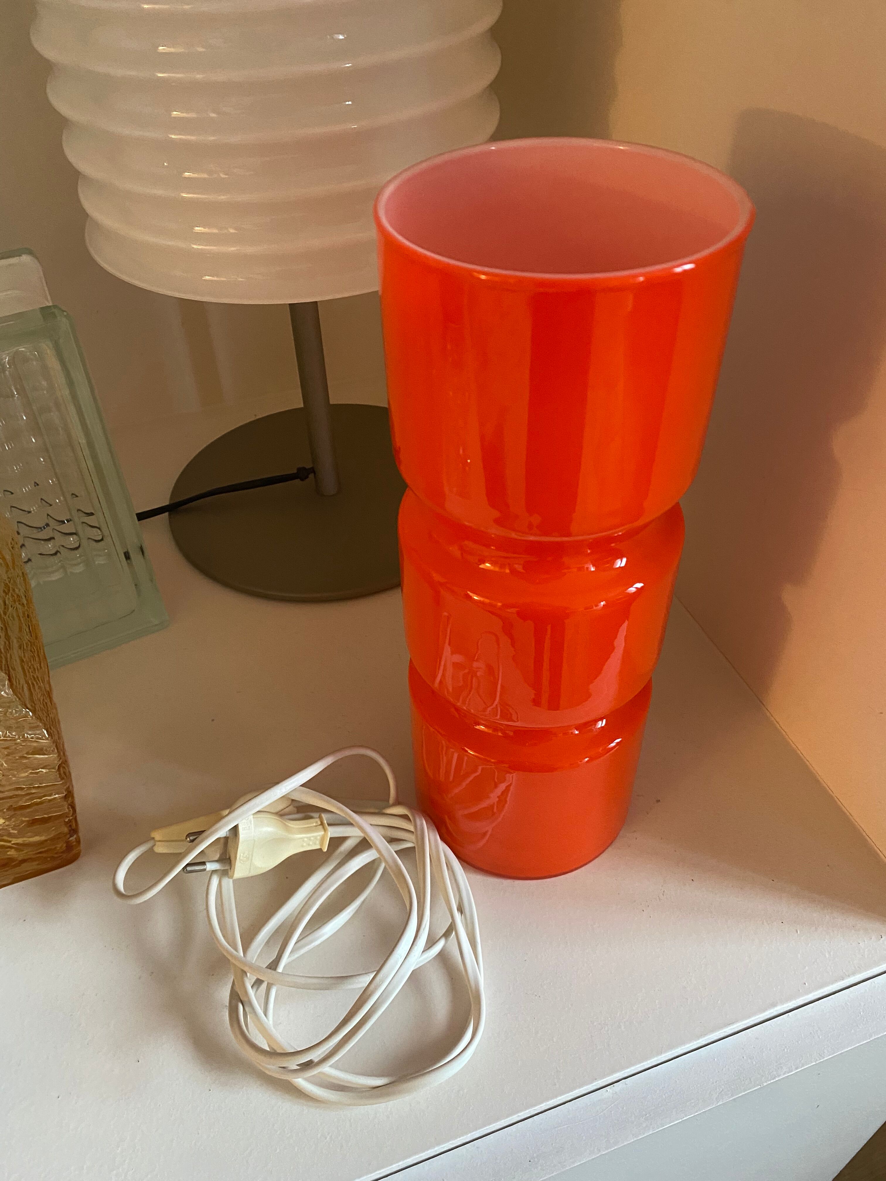 Lampe Fitz en verre orange Habitat vintage