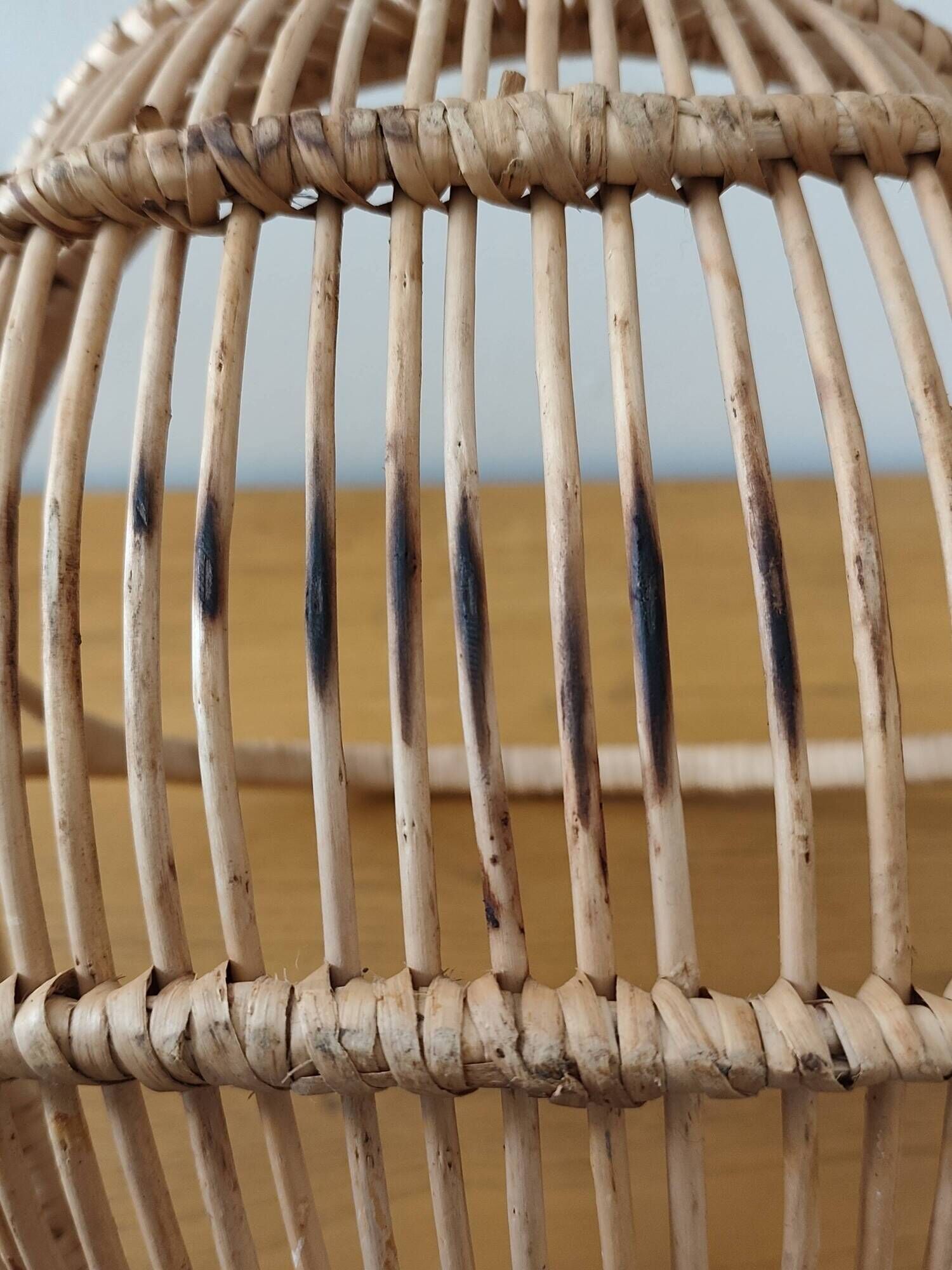 Woven wicker basket