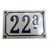 Enamelled plaque street number 22a old