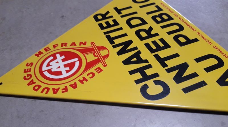 Plaque tole peinte "chantier interdit au public"