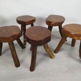 Brutalist coffee table and stools