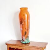 Vase verre marmoréen signé Lorrain Nancy