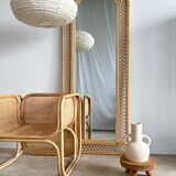 Rattan foot mirror with braces H:2m