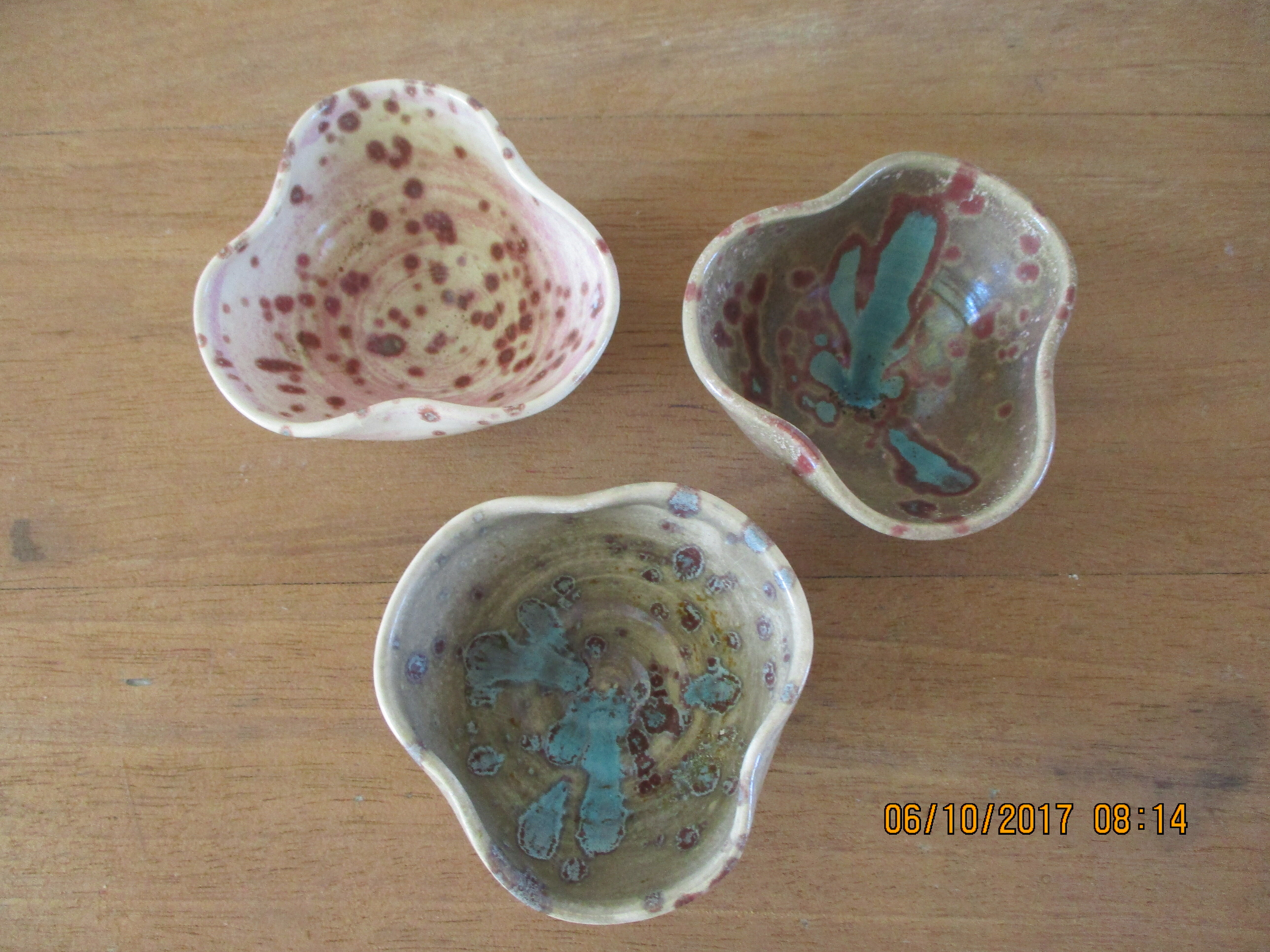 3 ceramic bowls signed Buchtal 70s