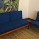 Daybed bench sofa angle teak and Scandinavian rosewood