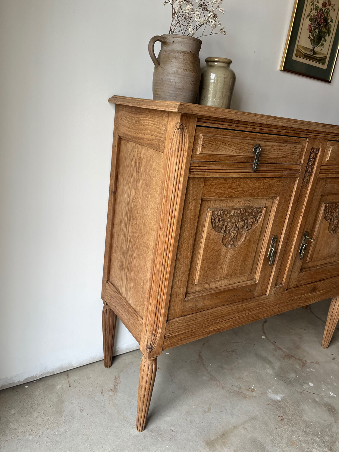 Carved oak sideboard