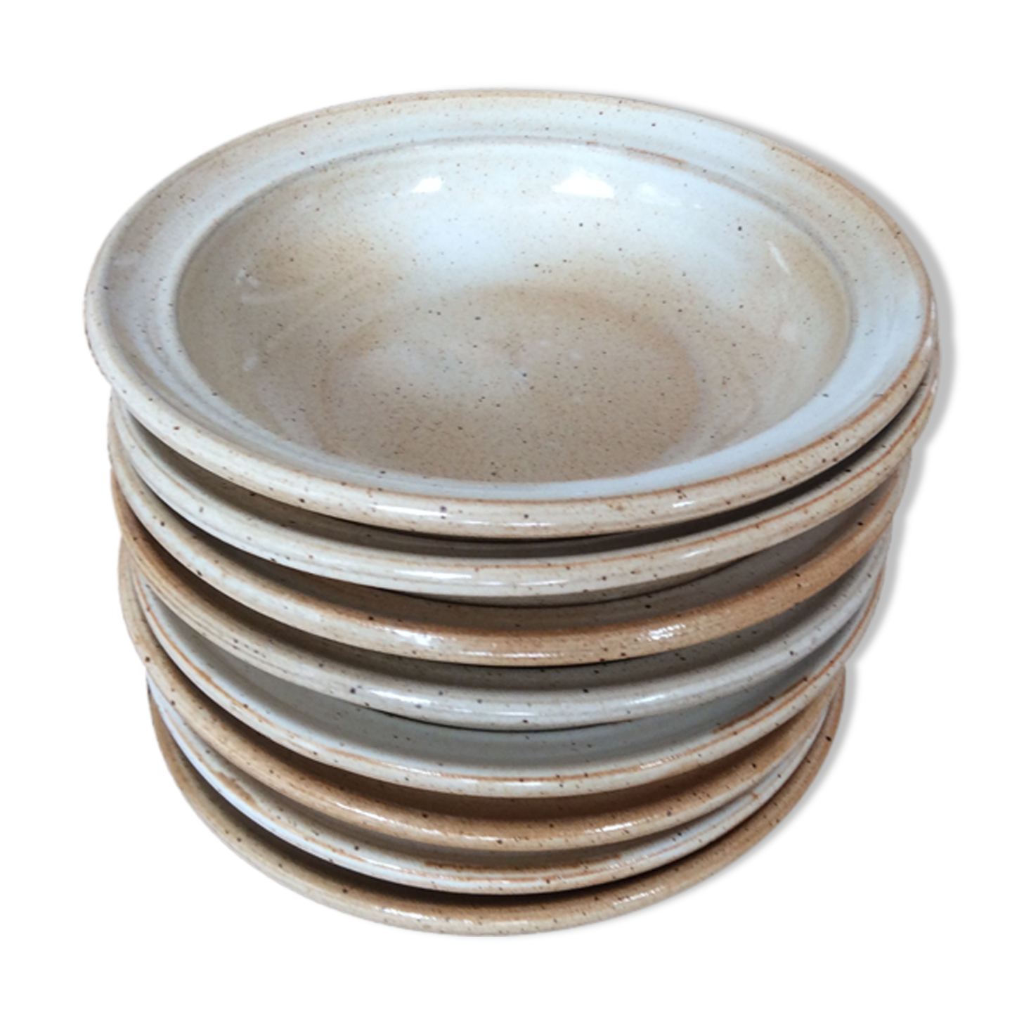 Series of 8 stoneware plates