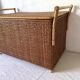 Vintage rattan cane bench chest