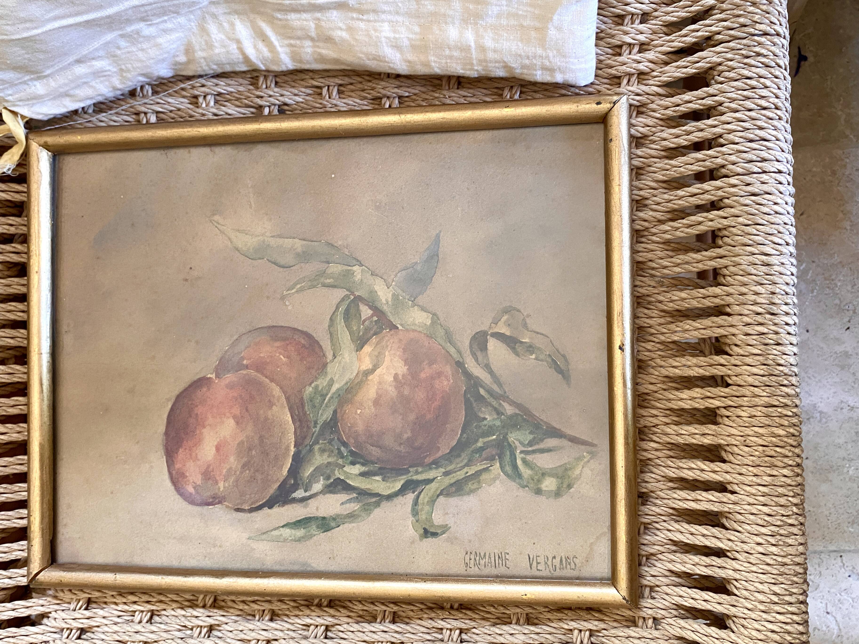 Pastel 1900, still life and glass frame