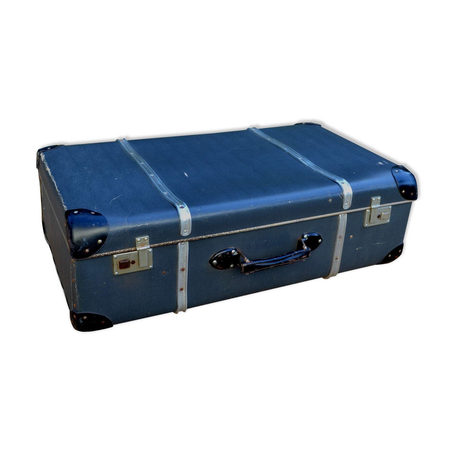 Vintage blue suitcase