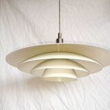White pendant light, Scandinavian, space age, Poulsen style, 1990.