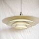 White pendant light, Scandinavian, space age, Poulsen style, 1990.
