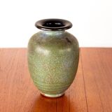 Art Deco vase, in green glazed stoneware, Roger Guérin 1930.