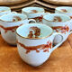Service of 6 porcelain coffee cups Raynaud Limoges celadon green dragon