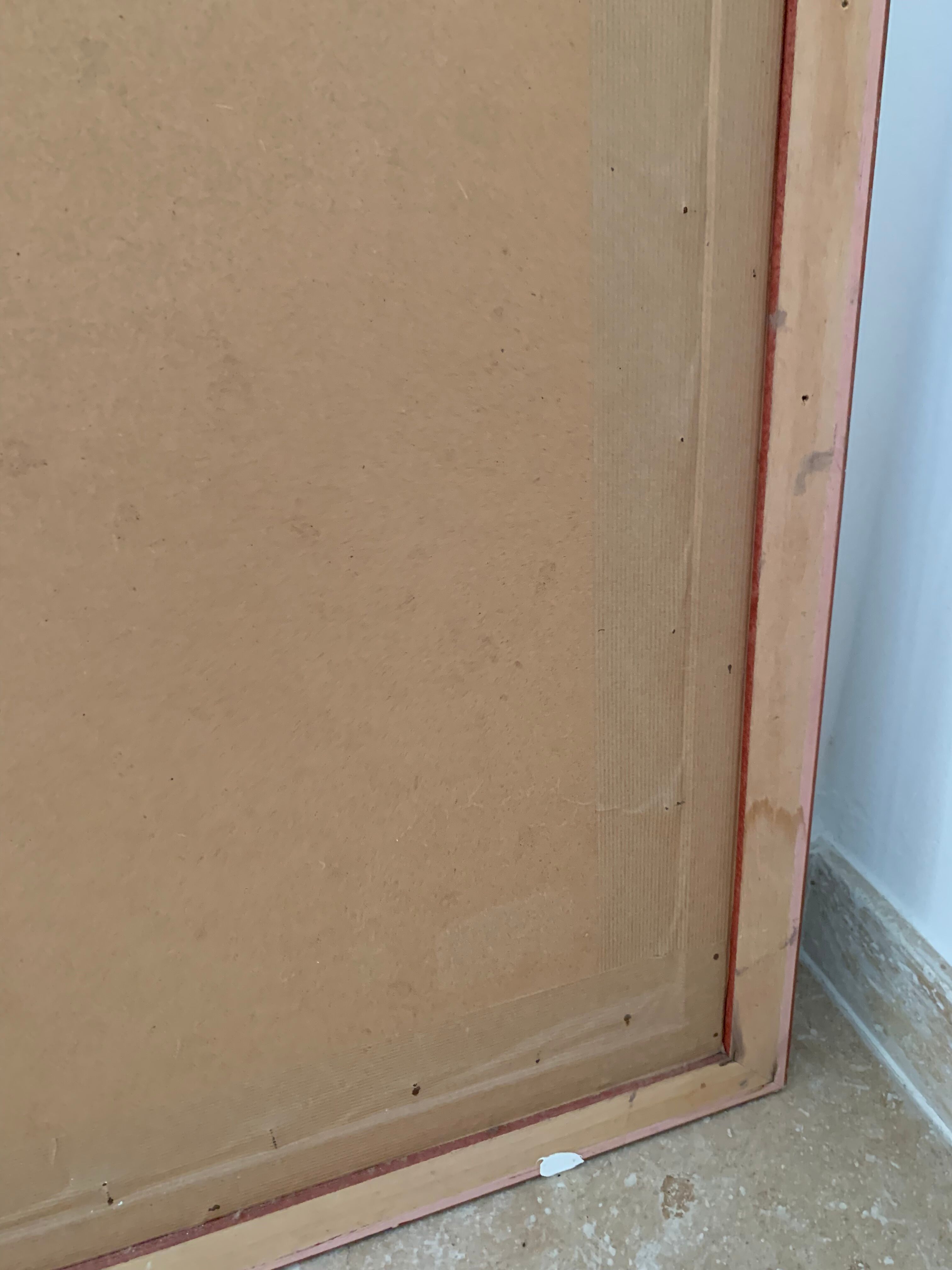 Miroir rectangle ancien lours bois sculpté peint patiné