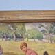 Oil Painting on Canvas "Children at the Farm" Signed Lo Presti - Gilded Frame