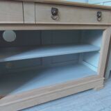 crafted dresser in raw solid wood.