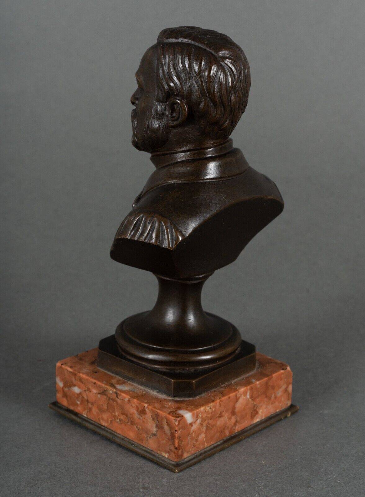 Bronze bust of Pasteur 19th century with chocolate patina on marble base