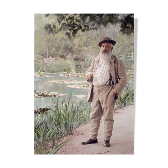 Photographie "Claude Monet à Giverny", 1905     /   15 x 20 cm   /    couleur