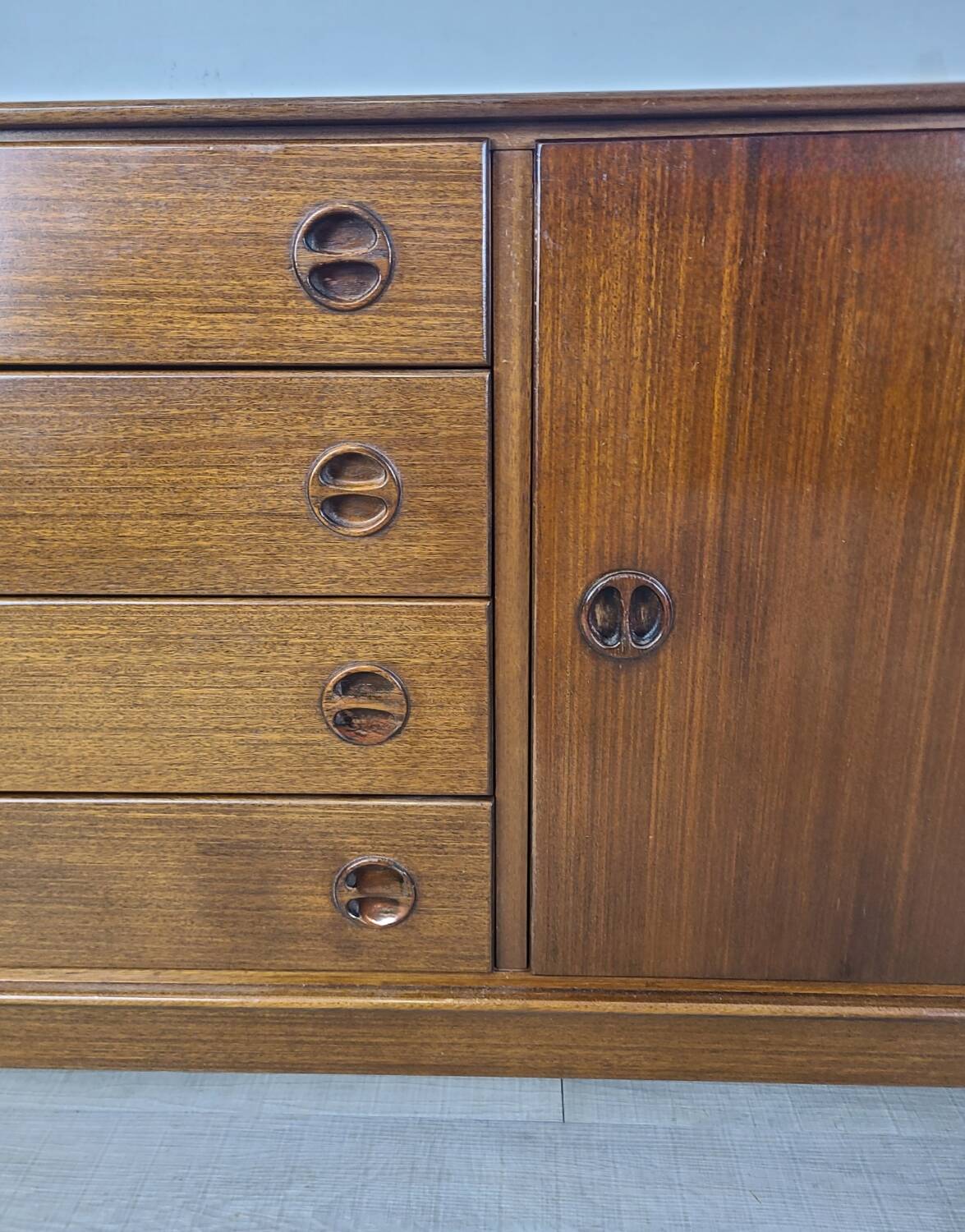 Vintage Scandinavian teak chest of drawers, 1960s Roche Bobois