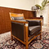 Classic Art Deco Armchair Black Low
