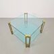 Regency Model T24 Coffee Table in Brass and Glass by Peter Ghyczy, 1970s