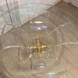 Table Lys en plexiglas et métal doré, 1970