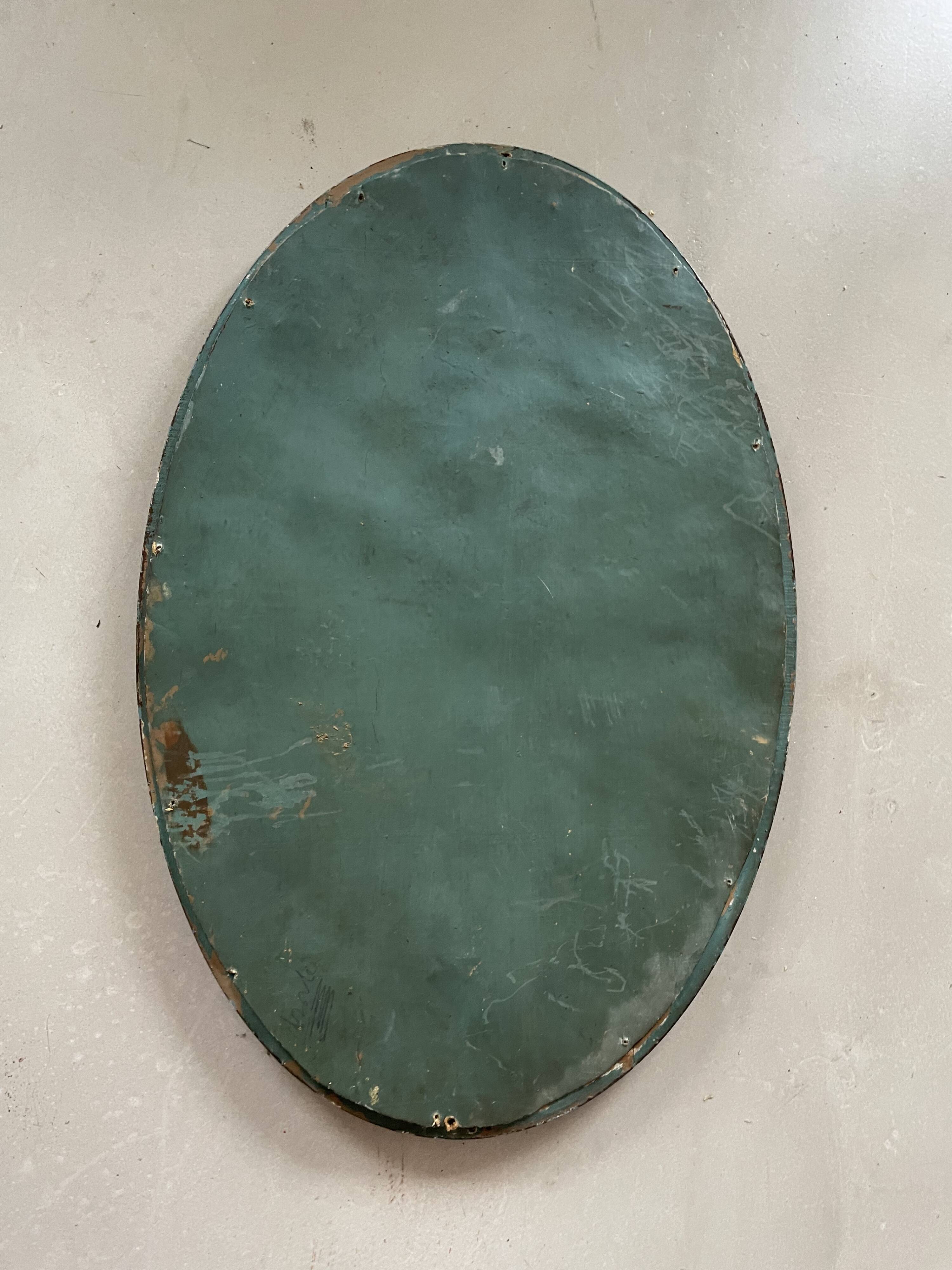 Oval old wooden frame